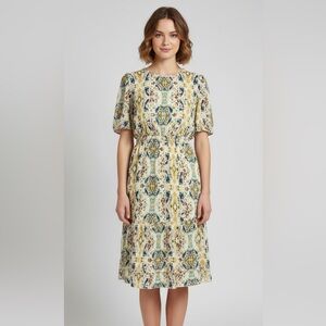 Kate Lily Puff Sleeve Midi Dress Size 6